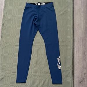 Nike Blue Leggings with White Logo